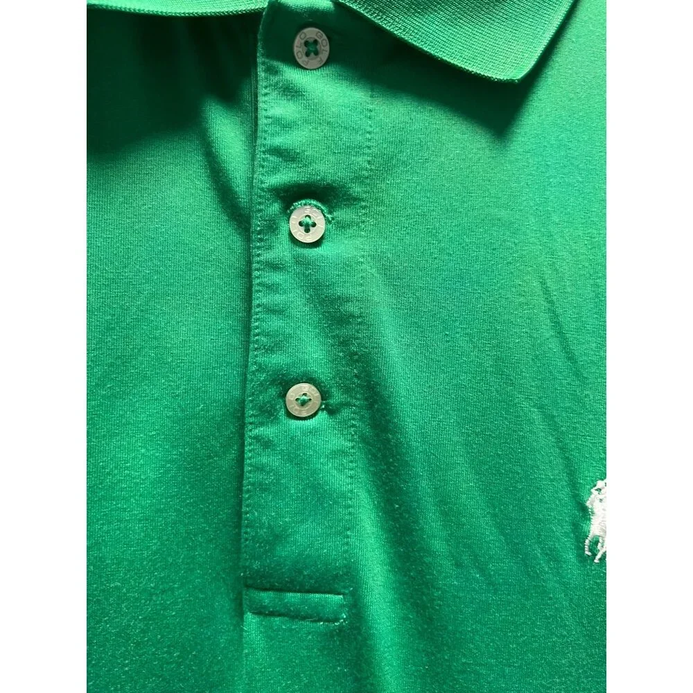 Polo Ralph Lauren Men's Gree Size Large Performance Polo Shirt Golf Short Sleeve